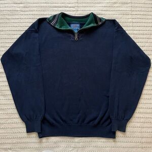 Vintage Pendleton cotton zip neck sweater